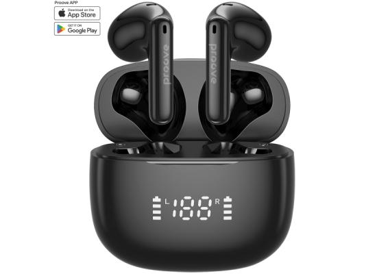 Proove Digital TWS Earphones, LED Display, IPX4 Water Resistance, Bluetooth 5.4, up to 6 Hours - Black